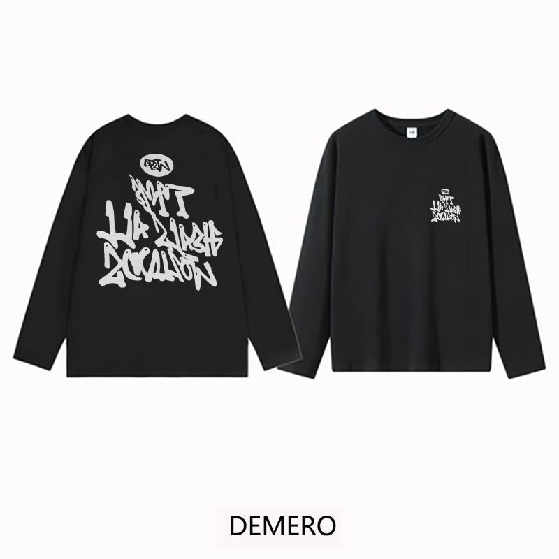 DEMERO Atasan Wanita Oversized Lengan Panjang Gaya Korea Pola Huruf / Atasan Wanita Oversized Lengan