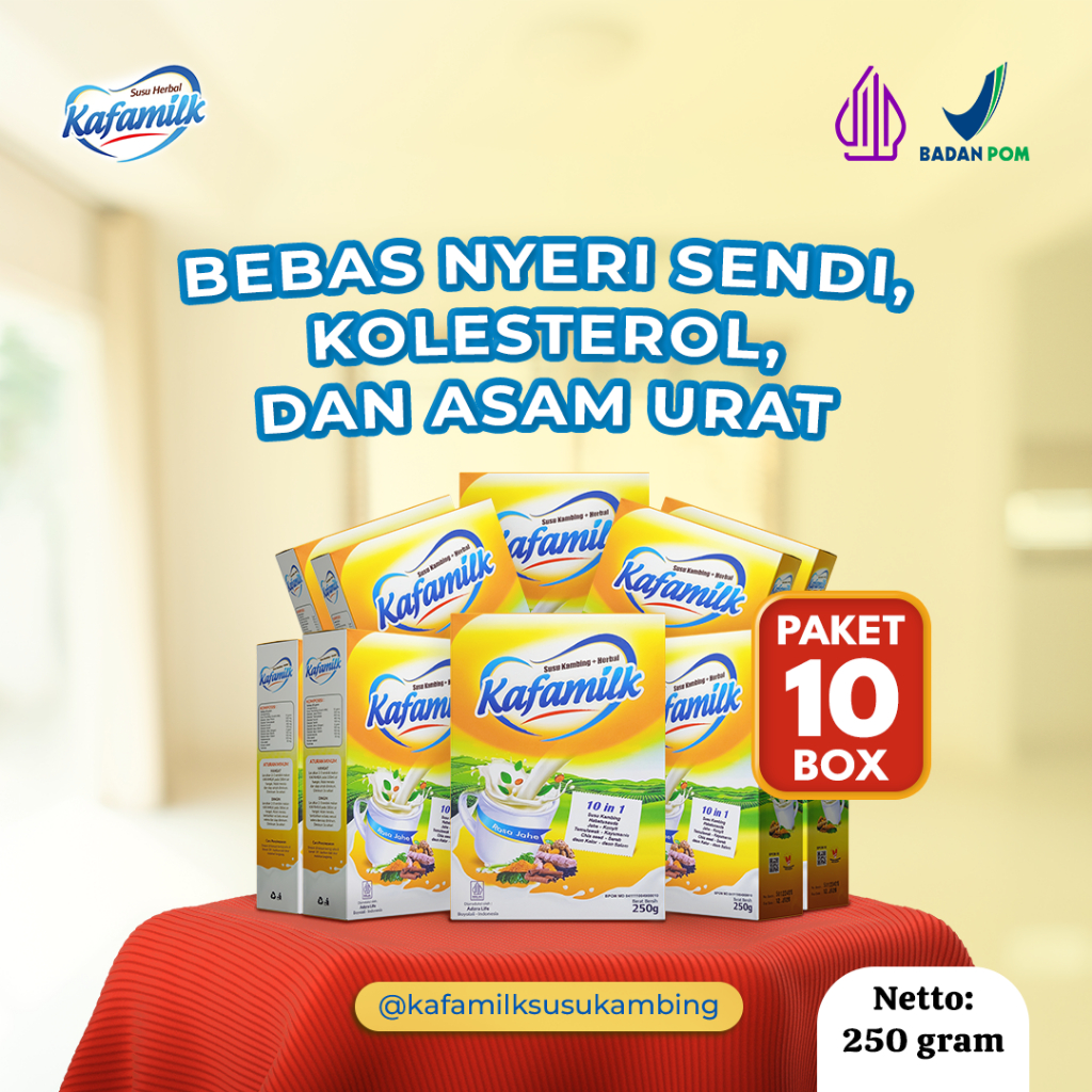 

Paket 10 box -Susu Kambing Herbal atasi nyeri sendi,kolesterol,dan asam urat