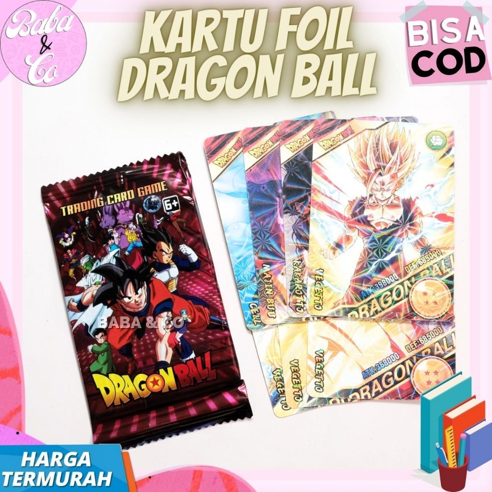 KARTU DRAGON BALL KARTU FOIL DRAGONBALL 1 PACK 7pcs KARTU FOIL DRAGON BALL GOKU LUCU UNIK MURAH KART