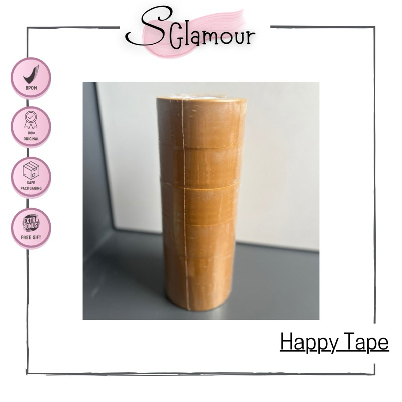 

[READY STOCK] [TERMURAH‼️] HAPPY TAPE - Lakban | Selotip / Selasiban Coklat Happy Tape 45 MM x 90 YARD (6 PCS)