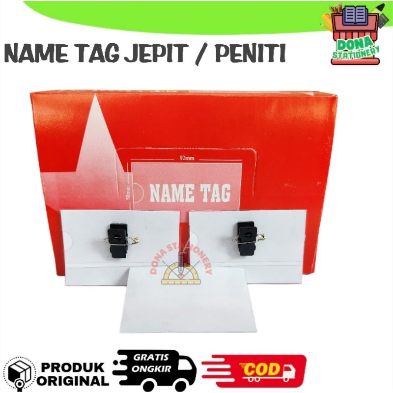 

NAME TAG JEPIT NAME TAG PENITI 50 PCS ID CARD