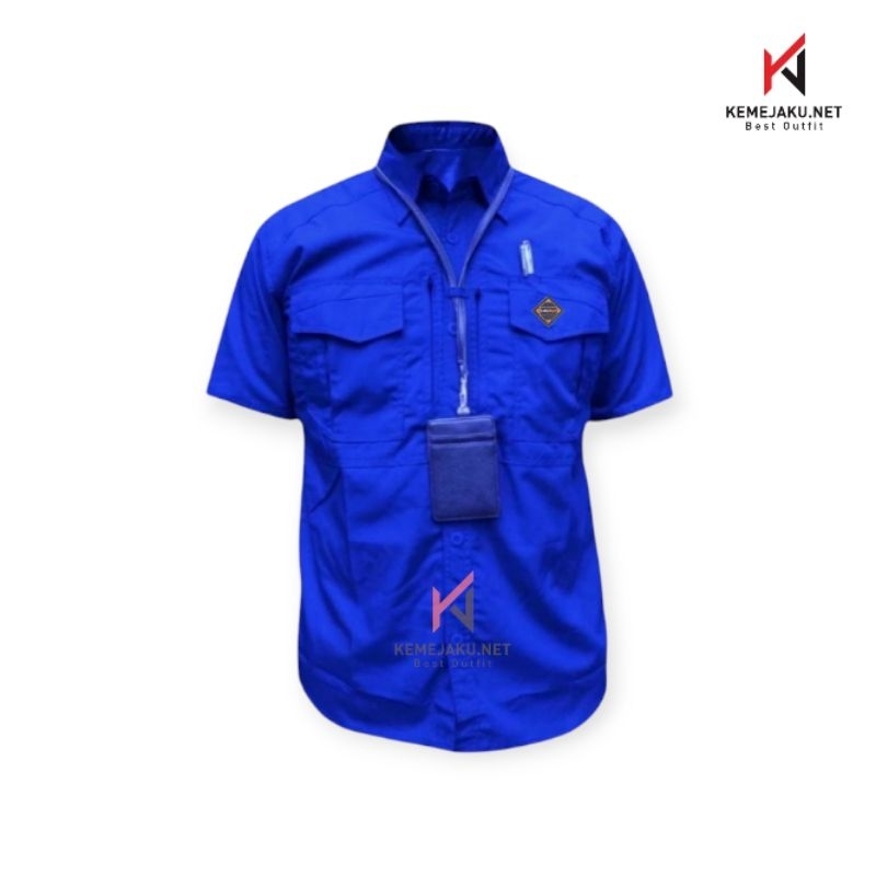 kemeja taktikal m tac pendek biru benhur
