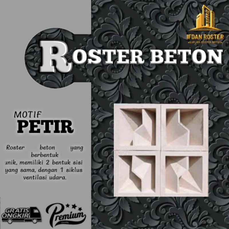 roster beton dua muka motif petir