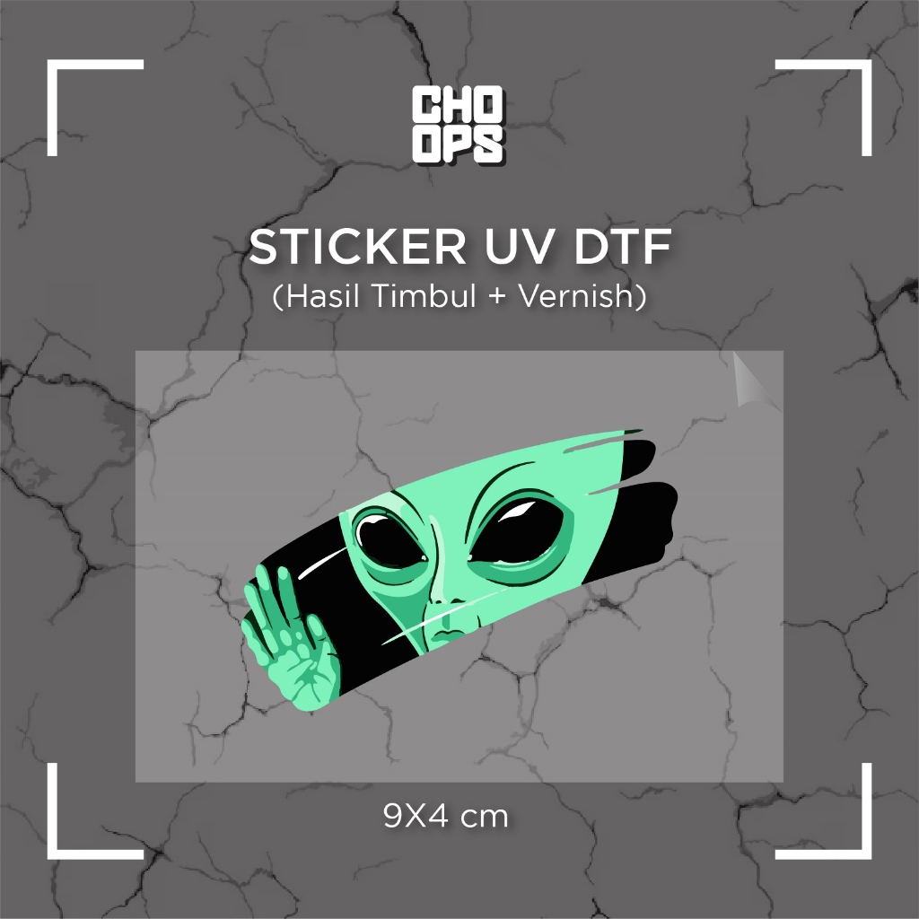 

ALIEN | STICKER SATUAN | UV DTF | ANTI GORES | HELM BODY MOTOR TUMBLER LAPTOP KOPER