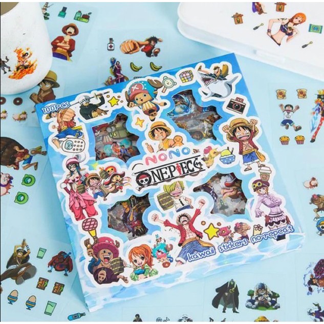 

Sticker MOMO ONEPIECE waterproof Stiker Kartun Korea Anti Air Original isi 100pcs