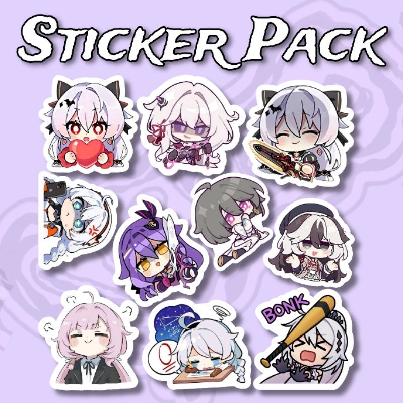 

Sticker Honkai Impact 3rd chibi Anime Cute Pack isi 10 pcs vinyl waterproof