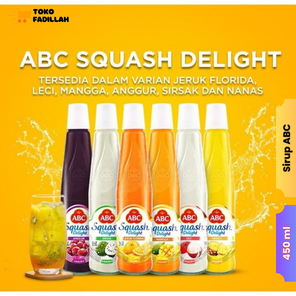 

Sirup ABC Squash Delight 450ml - Rasa Jeruk, Leci, Mangga, Nanas