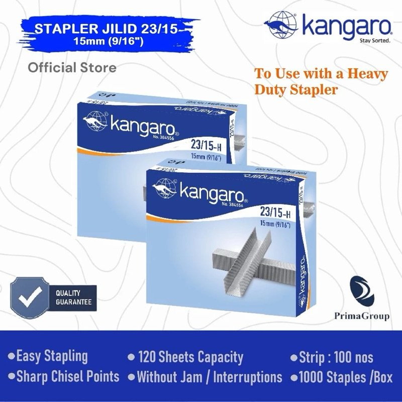 

Staples / Isi Stapler Jilid Kangaro 23/15-H (15mm)
