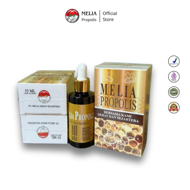 Paket Platinum 3 Botol Melia Propolis 55ml Asli 100% Original | Propolis Asli PT Melia Sehat Sejahte