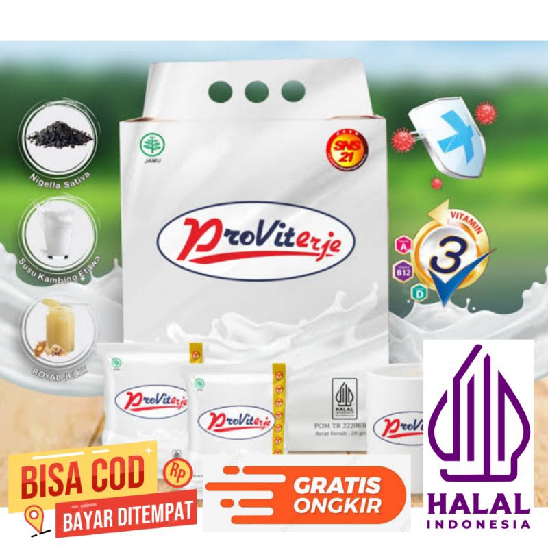 

Susu kambing Etawa Provit Bubuk Original Plus Royal Jelly Dan Habatusaoda 1 Bok Isi 50 Sachet
