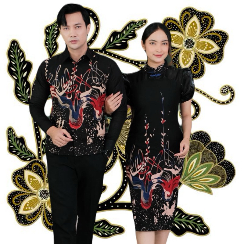 Dress Batik Couple Tinara Premium Kemeja Batik Pria Slimfit Lengan Panjang