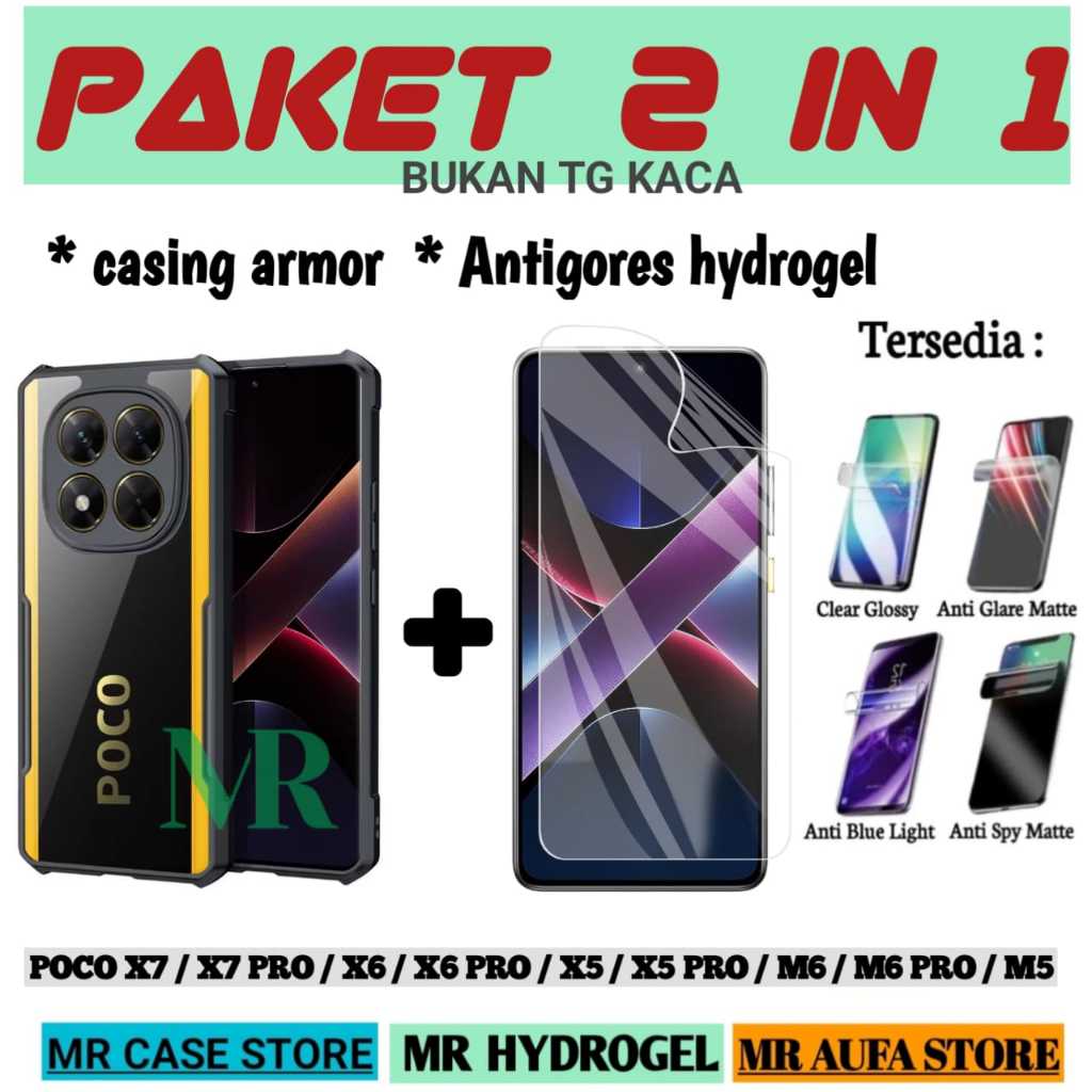 Paket 3in1 dan 2in1 MURAH HYDROGEL CASING FUSION ARMOR FOR POCO F7 / X7 / X7 PRO / X6 / X6 PRO / X5 