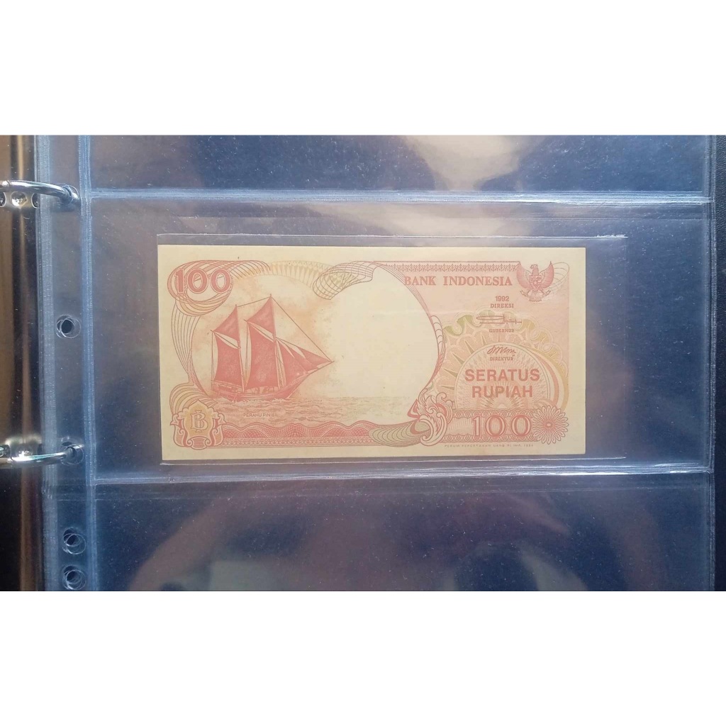 Mahar koleksi 1Lembar 100Phinisi Seri acak + Bonus seri Solid 888888 50k Emisi 2016 UNC