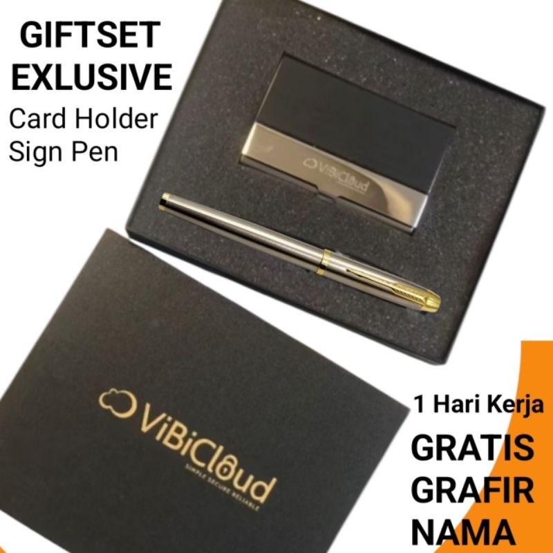 

Giftset Special Hampers 2 In 1 Roller Ball Sign Pen & Card Holder Gratis Grafir Nama/Logo/Kata-Kata Tanpa PO 1 Hari Selesai Tersedia Harga Grosir