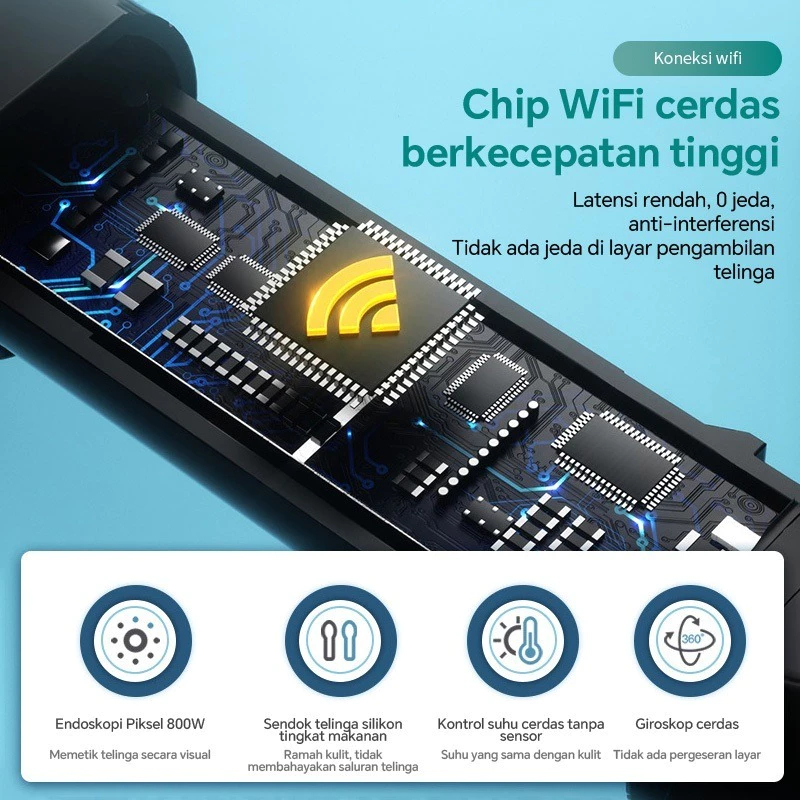 Pembersih Telinga Pembersih Kuping 8 Buah Set Pembersih Telinga Kamera Korek Kuping Kamera Wireless
