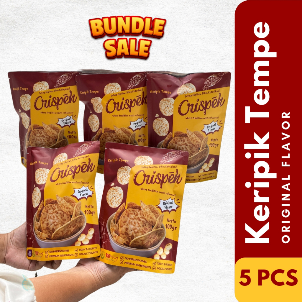 

[PROMO BUNDLING 5 PCS] Keripik Tempe Crispēh