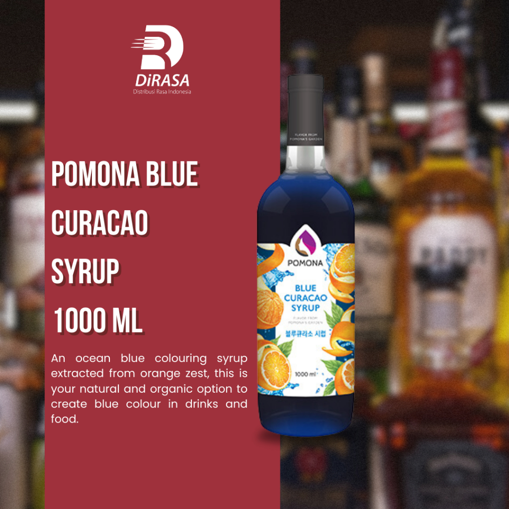 

DiRASA - POMONA Blue Curacao Syrup 1000 ML Untuk Bisnis HORECA/Barista/Bartender/Mixologist