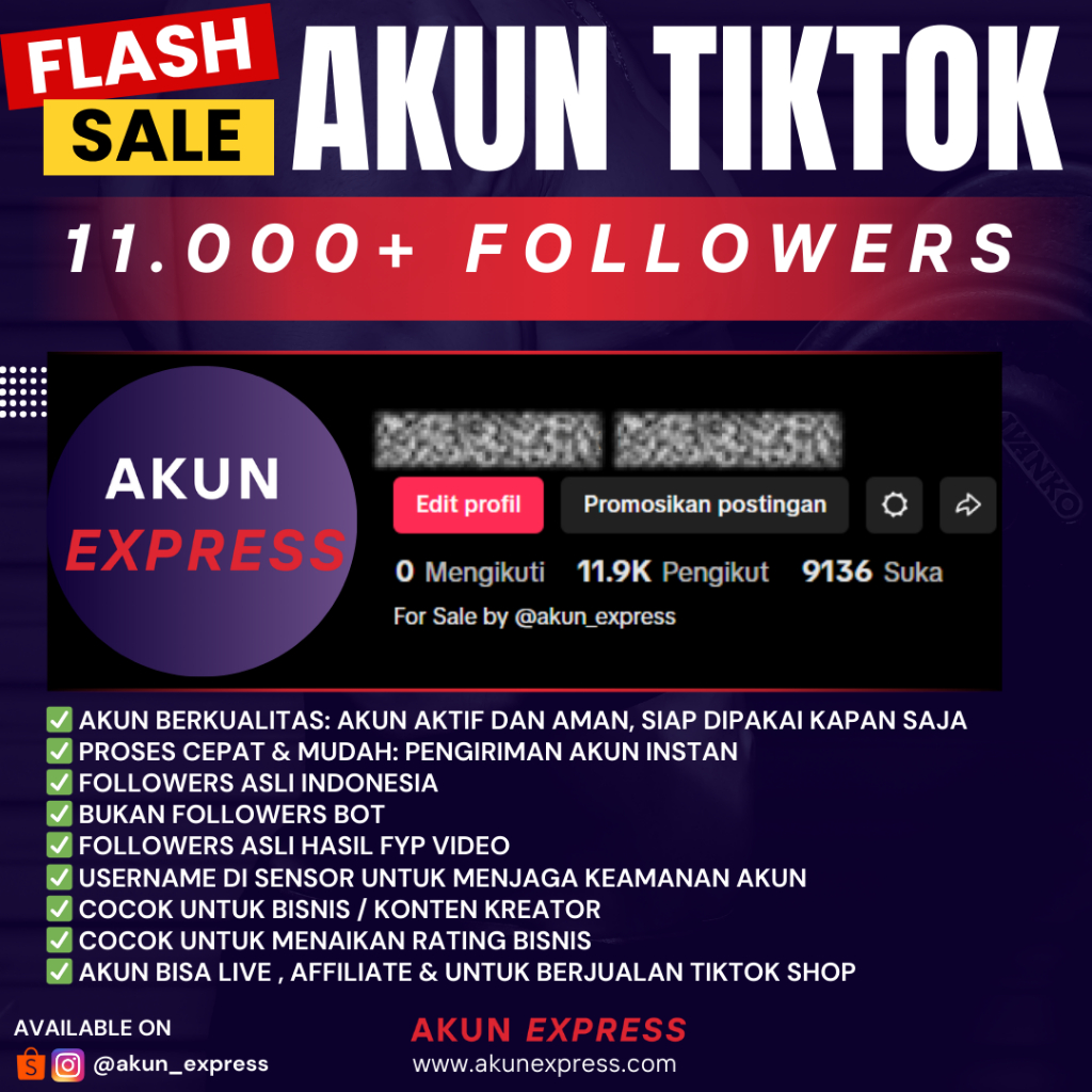 AKUN TIKTOK | BERGARANSI | FOLLOWERS ASLI INDONESIA | BUKAN BOT | AKUN TIKTOK 1K FOLLOWERS  | AKUN T