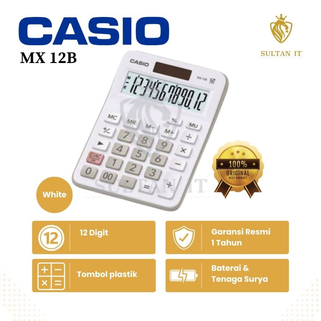 

Kalkulator Casio MX-12B Putih Original
