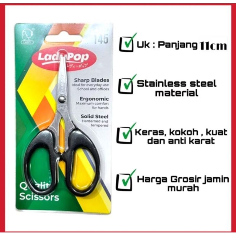 

gunting kecil gagang hitam plastik l gunting serbaguna l gunting murah
