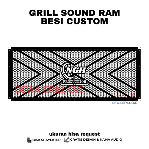 Grill Sound System Custom Plat Besi Ram Sound System
