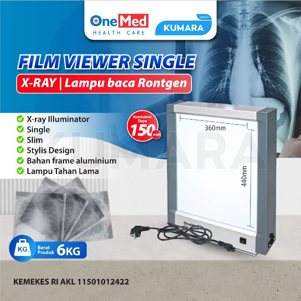 ONEMED - Film Viewer X-RAY LED Single PD-FA / Lampu Rontgen Single - INC PAKING KAYU