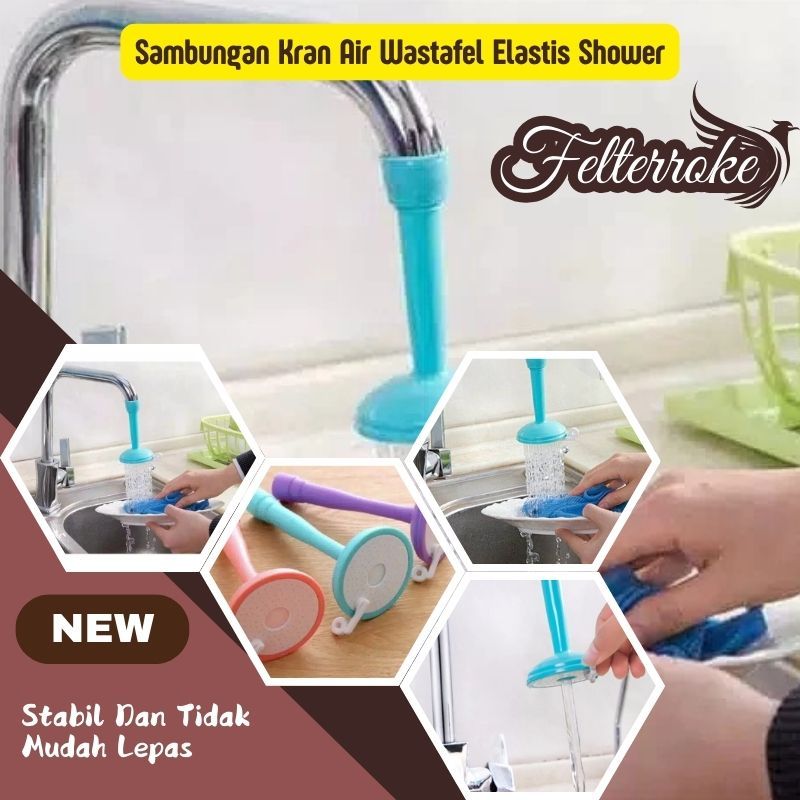 Sambungan Kran Air Wastafel Elastis Shower Kran Dapur Karet