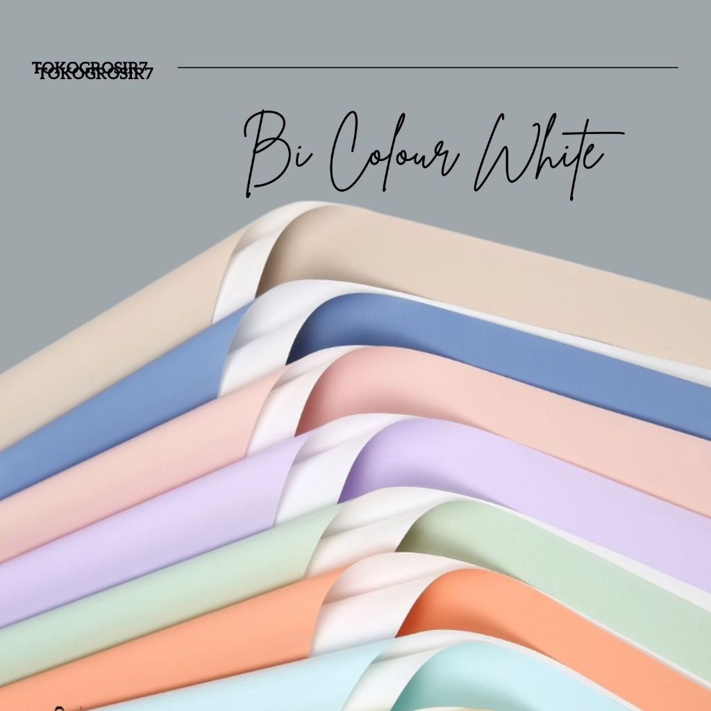 

KERTAS BUKET 2 TONE DUA WARNA KERTAS WHITE BI COLOR FLOWER WRAPPING CELLOPHANE BUKET BUNGA