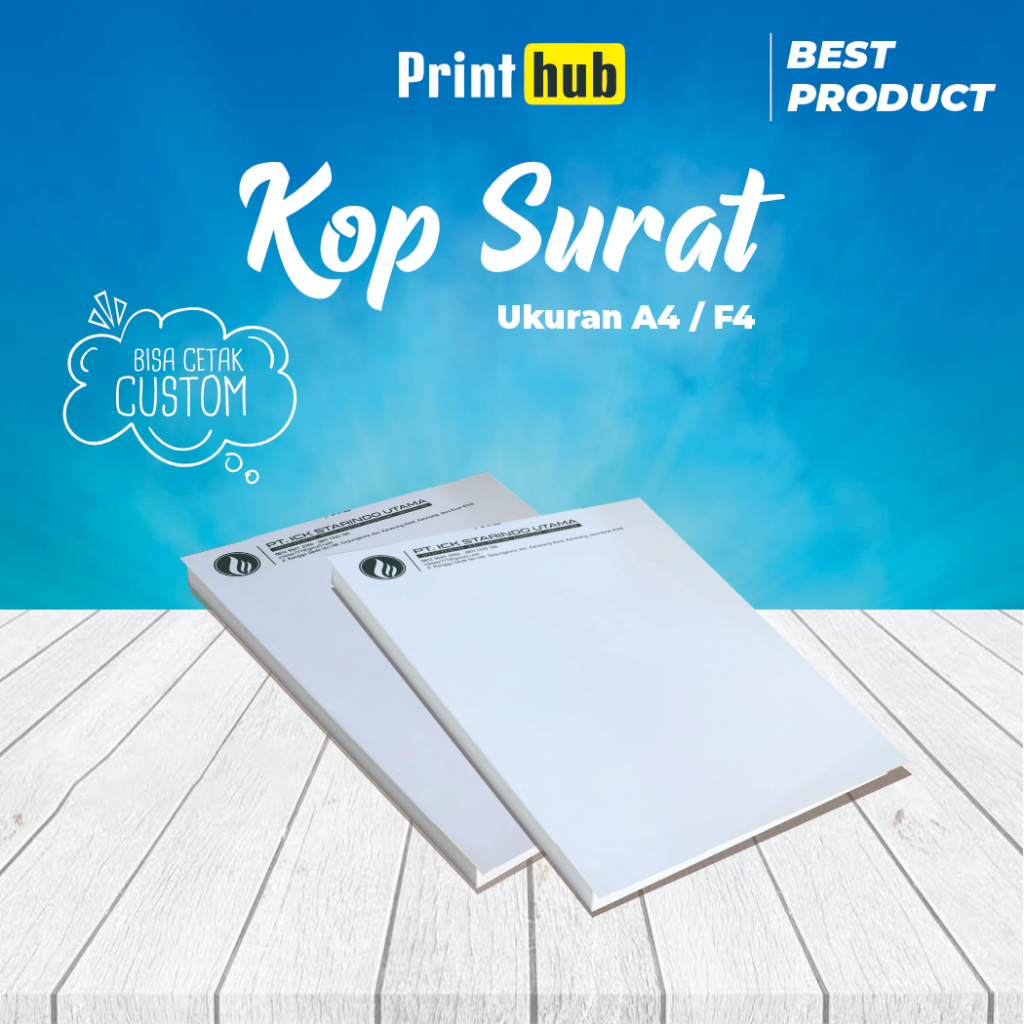 

cetak kop surat ukuran a4 f4 custom