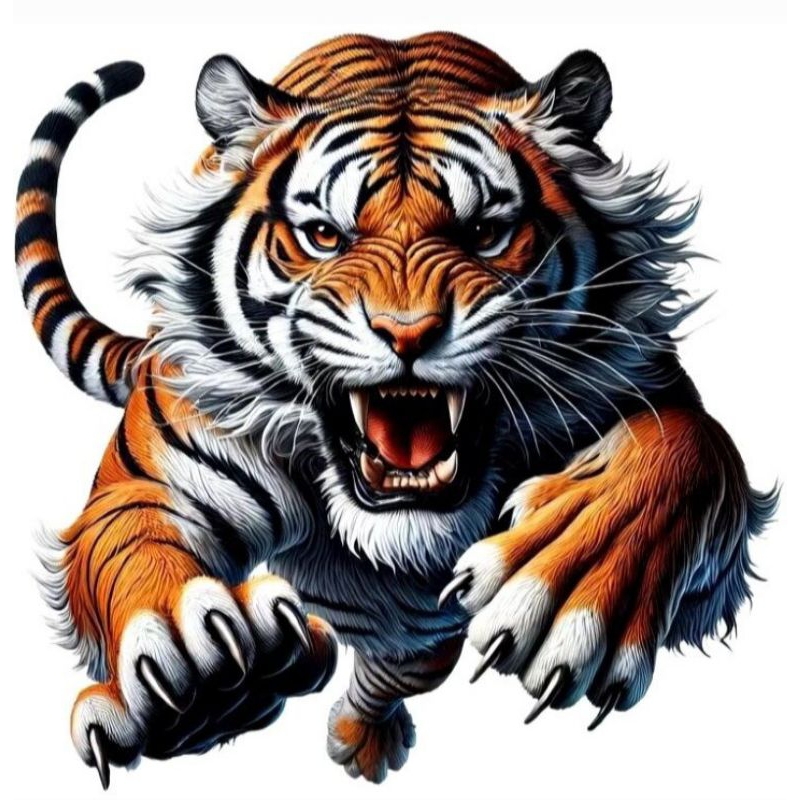 

stiker 3D harimau keren, stiker print sudah cutting, anti air, size 42 x 33 cm