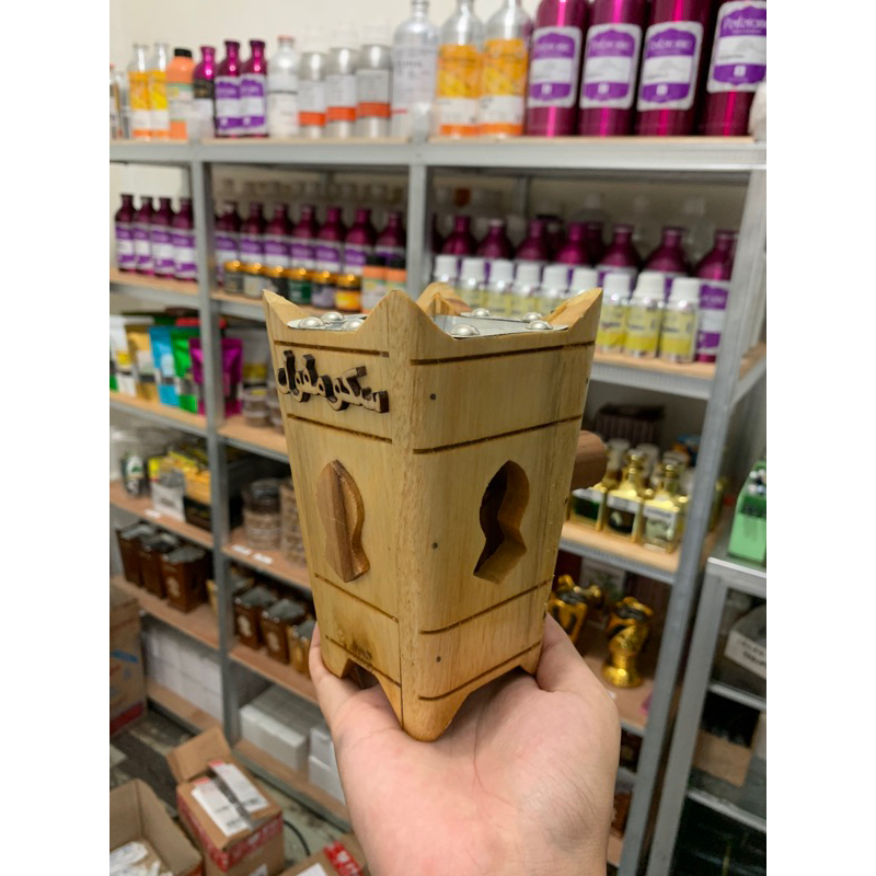 Wadah Bukhur Mabkharah / Tempat Dupa Motif Terompah Sekumpul tinggi 15cm