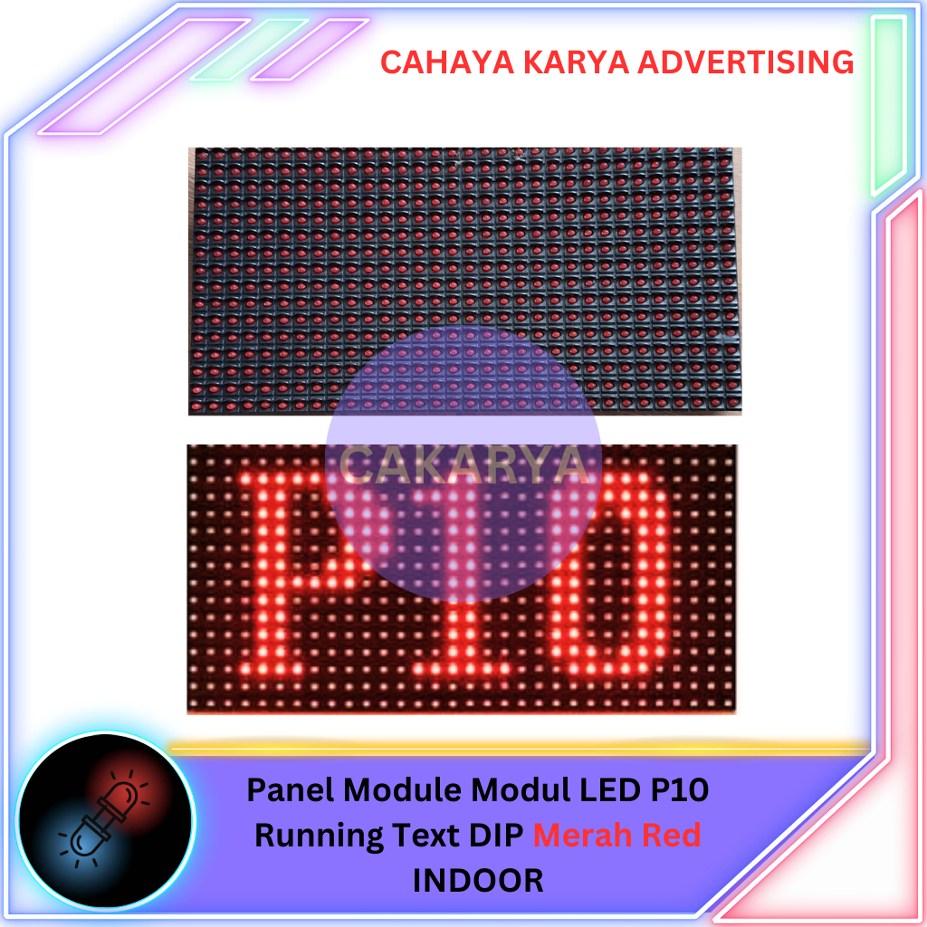 Panel Module Modul LED P10 Running Text DIP Merah Red Indoor