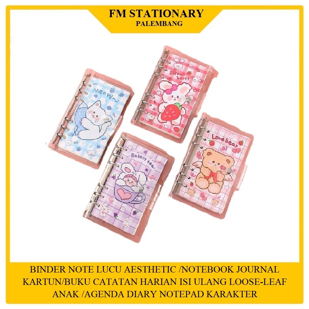 

BINDER NOTE LUCU AESTHETIIC/NOTEBOOK JOURNAL KARTUN/BUKU CATATAN HARIAN ISI ULANG LOOSE-LEAF ANAK
