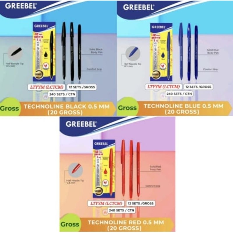 

GREEBEL BALLPOINT/PULPEN Isi 12 + 1/ Gross ATK