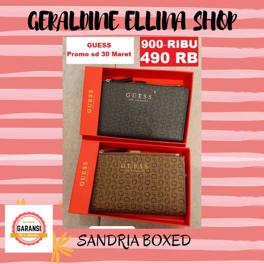 Dompet guess wanita sale original 100% seri SANDRIA BOXED