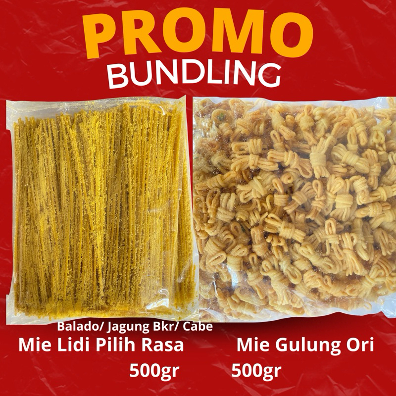 

PAKET BUNDLING MIE LIDI 500gr + MIE GULUNG 500gr