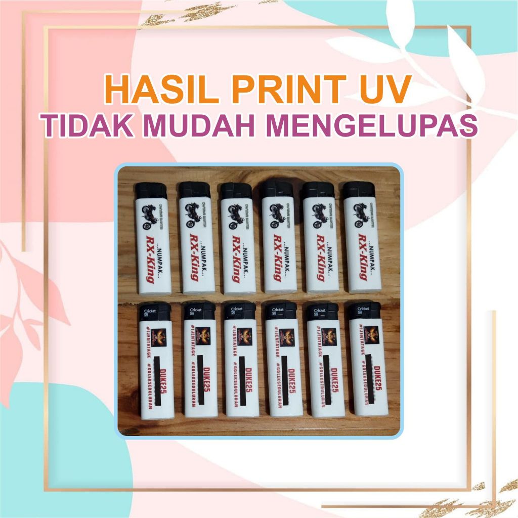 GROSIR Korek Api Gas Lighter Tokai / Cricket Custom Print UV Warna 2 Sisi