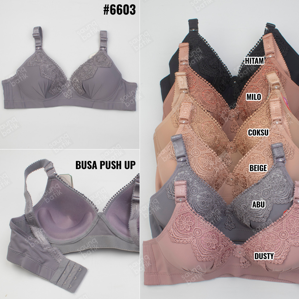 BH SIMIQI 6603 SIZE 36-42 BH TANPA KAWAT LINGERIE BRA BUSA PUSH UP BRA