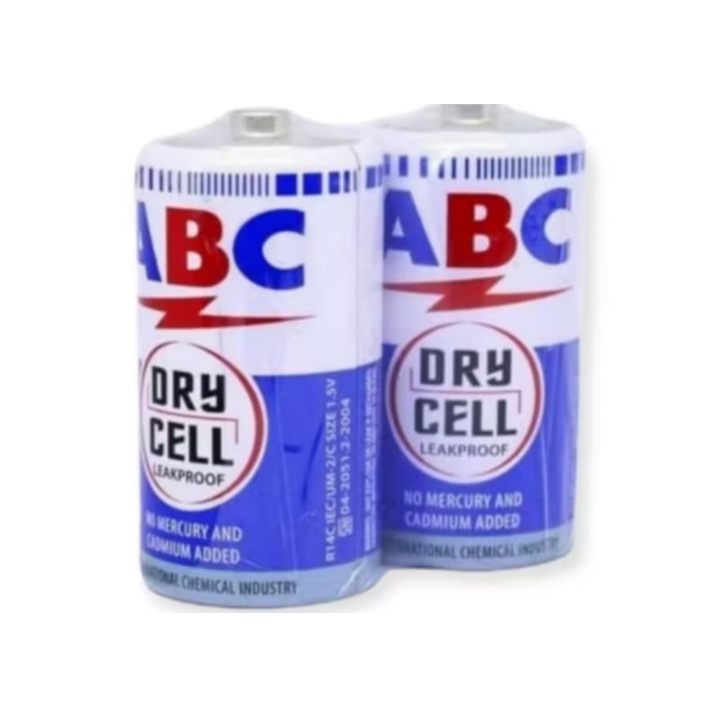 Batu Baterai ABC R14 Ukuran Tanggung Isi 2