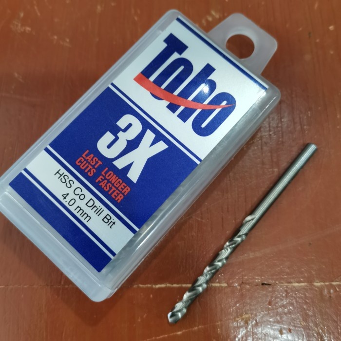 TOHO mata bor besi 4 mm hss cobalt drill mata bor stainless steel 4mm