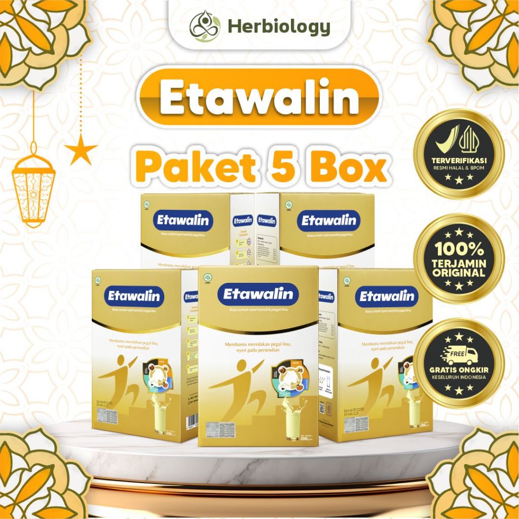 

Kemasan 5 Box Susu Kambing Etawalin Membantu Atasi Permasalahan Tulang Dan Sendi - Isi 200 Gram