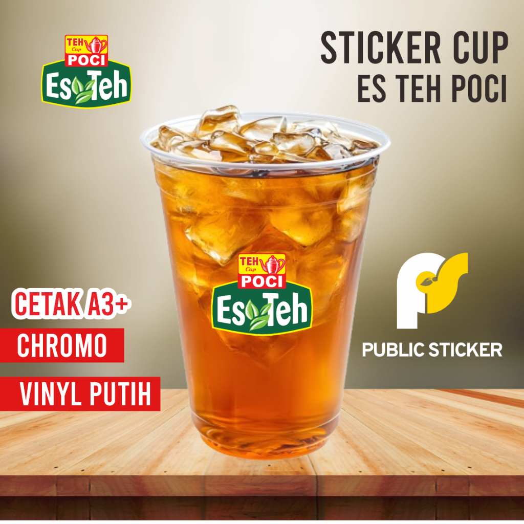 

STIKER CUP ES TEH POCI ( 75 PCS ) MURAH HEMAT BERQUALITAS | STIKER TEH POCI