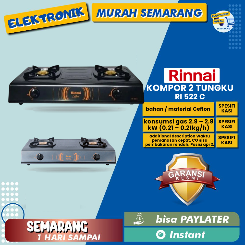 RINAI KOMPOR GAS DUA TUNGKU RI-522 C / RI 522 C