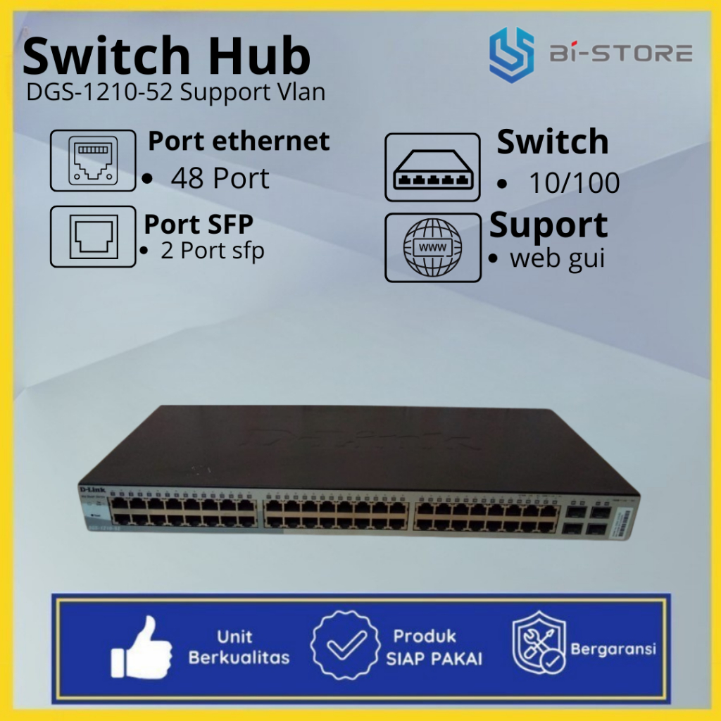 Switch Gigabit Manageable 52 Port D-Link DGS-1210-52 Support Vlan
