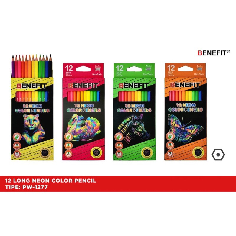 

Pensil Warna Neon Benefit 12 warna / PW 1277