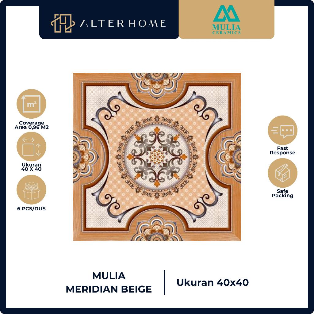 KERAMIK LANTAI / TERAS RUMAH / MULIA MERIDIAN BEIGE / 40x40 CM