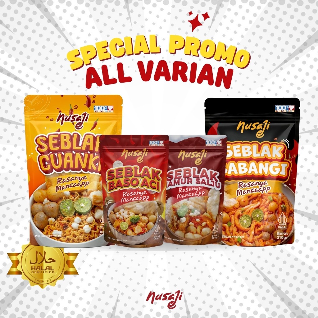 

Nusaji Promo All Varian Seblak Jamur Salju + Bakso Aci + Babangi + Cuanki