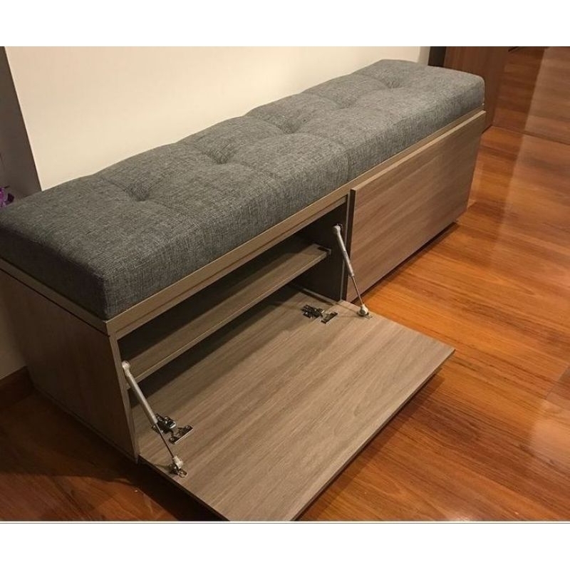 Rak Sepatu multifungsi - sofa tunggu dengan rak sepatu - bench rak sepatu custom