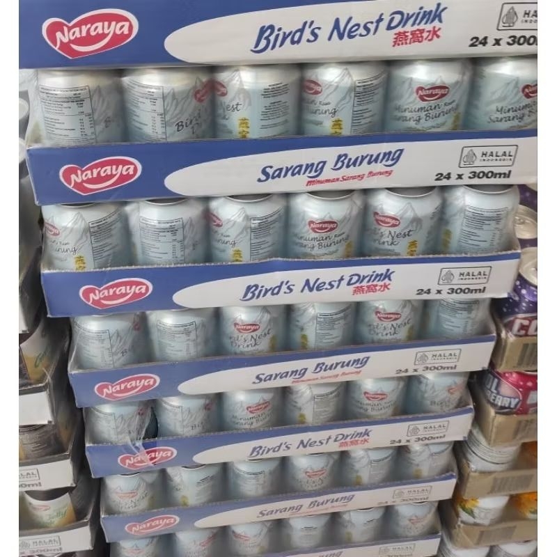 Naraya bird's nest drink minuman kaleng sarang burung wallet 24x300ml rt