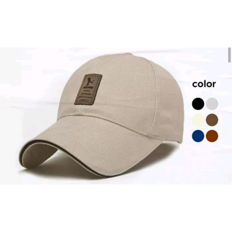 Topi bergaya Ediko baseball Premium hitam krem.topi elegant pria Wanita golf